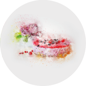 Magnetka na vyšívanie - Ovocná torta a kytica kvetov - megastitch.eu