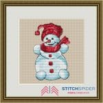 Usmievavý snehuliačik (červená verzia) - predloha