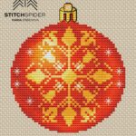 Oranžová guľa - snehová vločka