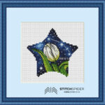 Vesmírny tulipán v bielej farbe - predloha v ráme