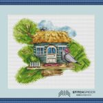 predloha vtáčí domček v ráme