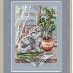 predloha na vyšívanie, Sibírska mačka v okne