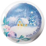 Magnetka na ihly na vyšívanie - domček v snehu - megastitch.eu