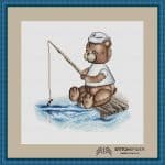 Medveď na rybách v ráme