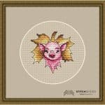 Prasiatko na slame v ráme