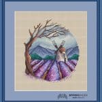 Predloha na krížikové vyšívanie Levanduľové pole