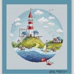 Predloha na krížikové vyšívanie Maják v ráme
