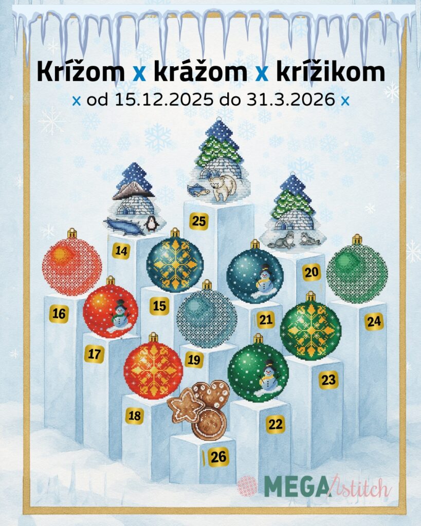 Výzva Krížom krážom krížikom vianočné stromčeky a gule