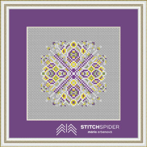 Snehová vločka šedá v ráme