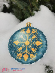 Modrá vianočná guľa - Snehová vločka